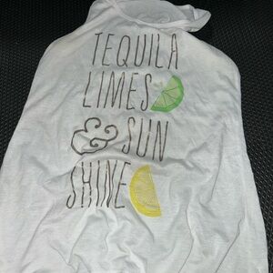 White Graphic Tank Top with Tequila Limes & Sun Print